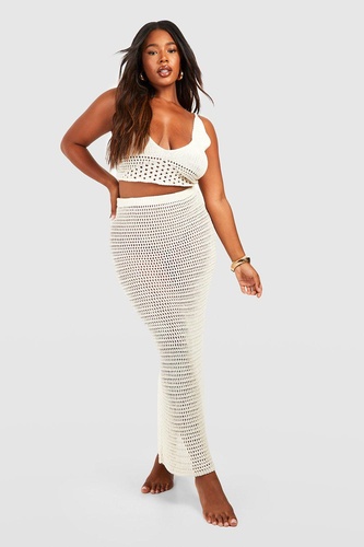 Plus Strappy Crochet Maxi Skirt Co ord