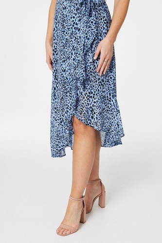 Leopard Print High Low Midi Dress