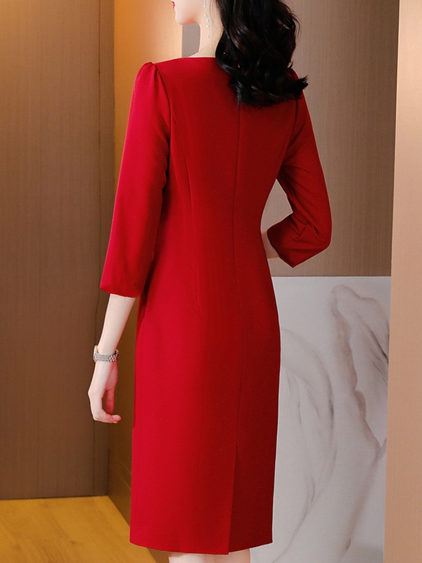 Square Collar Elegant Dress