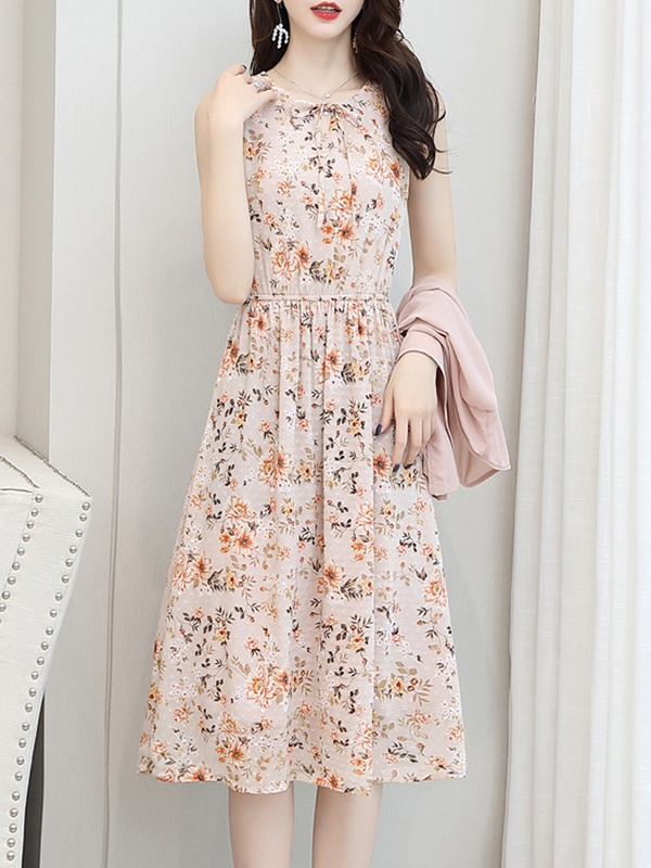 Chiffon Floral Two piece Dress