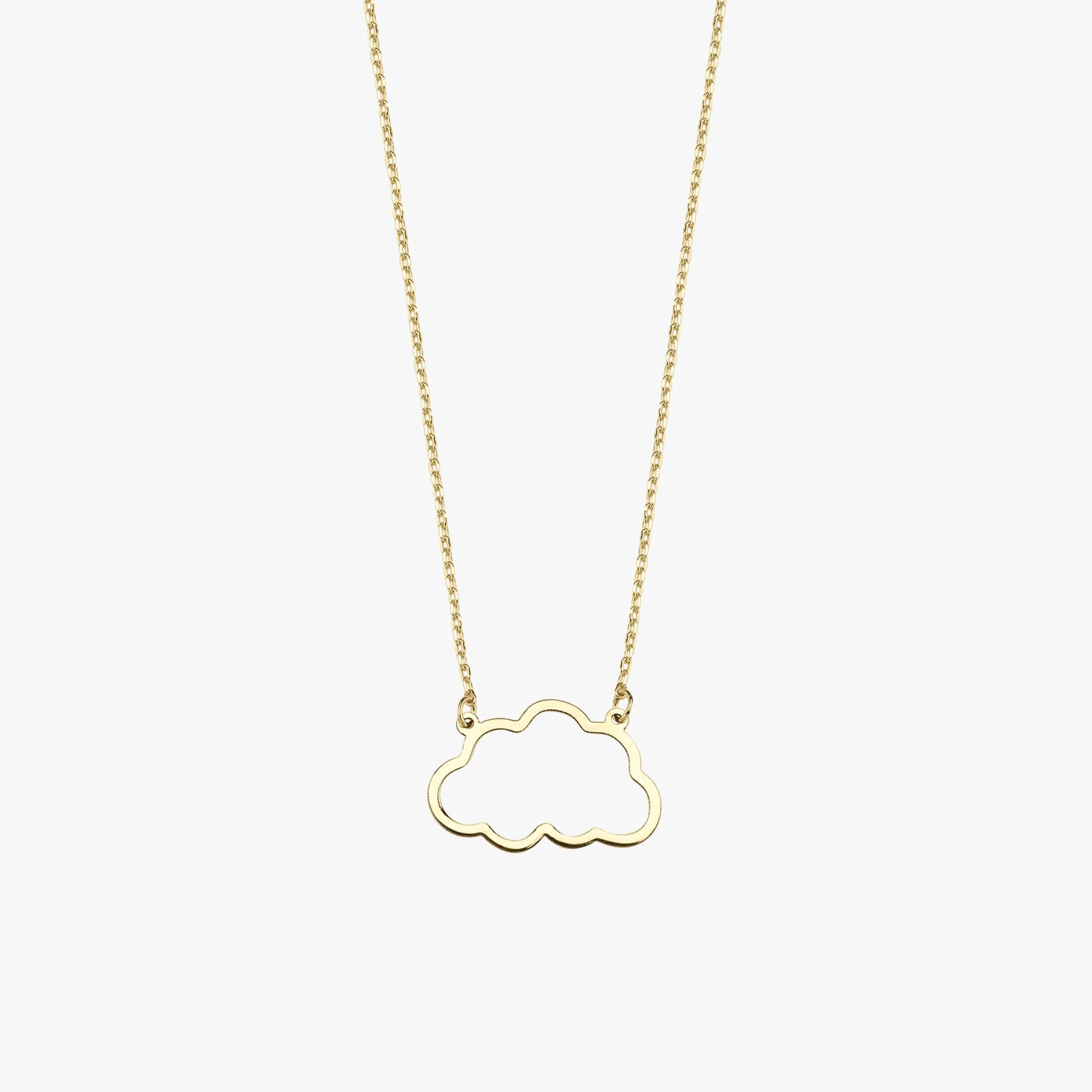 Cloud Necklace 14K Solid Gold 18 inches