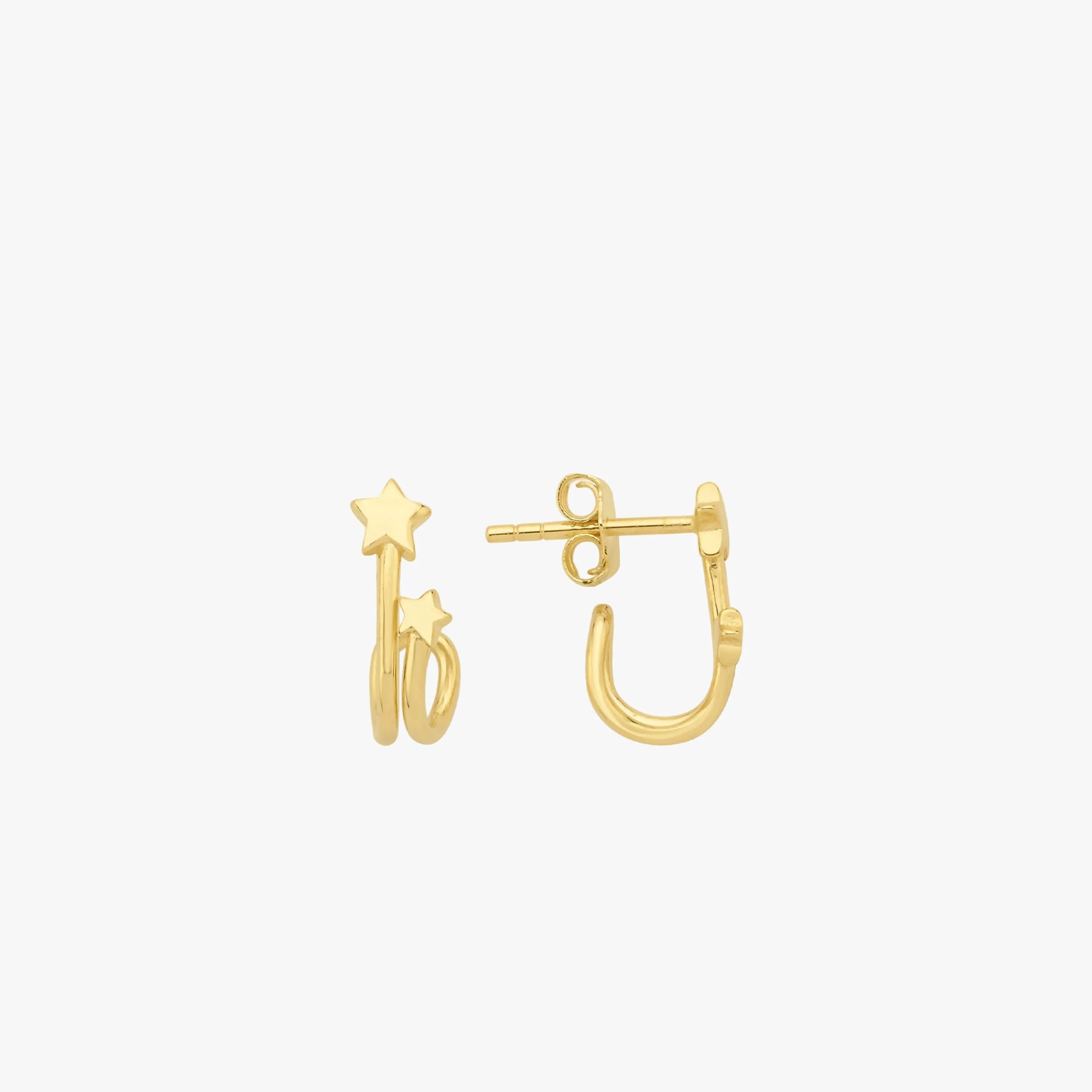 Star Stud Earrings 14K Gold Vermeil