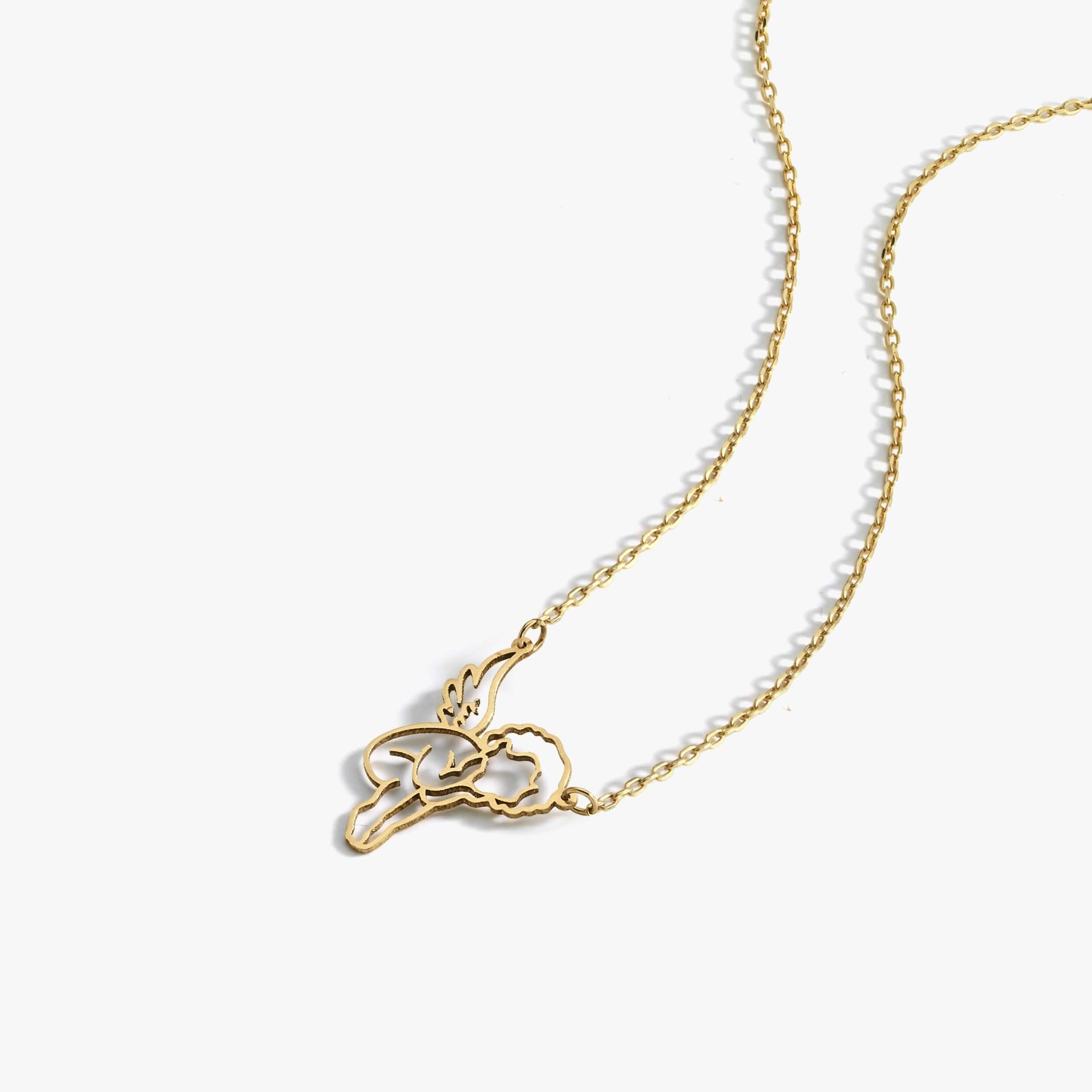 Angel Necklace 14K Solid Gold 16 inches