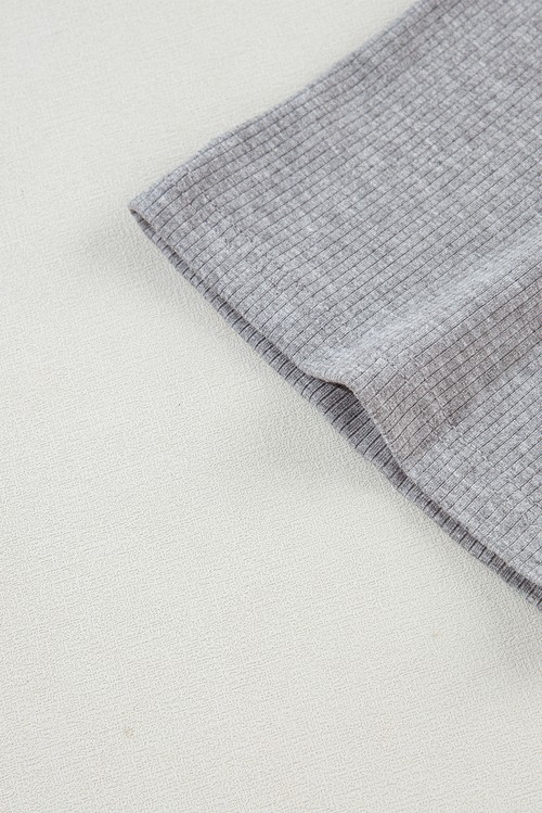 Light Grey Solid Color Loose Tunic Top and Slim Shorts