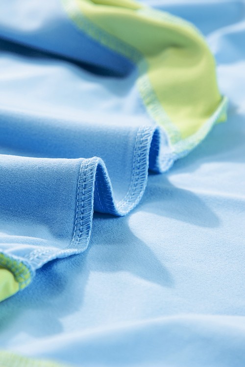 Sky Blue Color Block Detail Casual Two piece Outfit