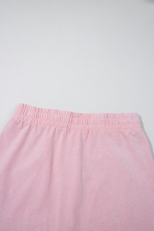 Light Pink 2 Pieces Mineral Wash Cotton Tank Top Lined