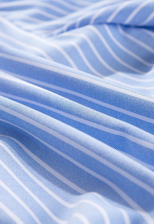 Sky Blue Striped Bowknot Detail Puffy Sleeve Top and Shorts