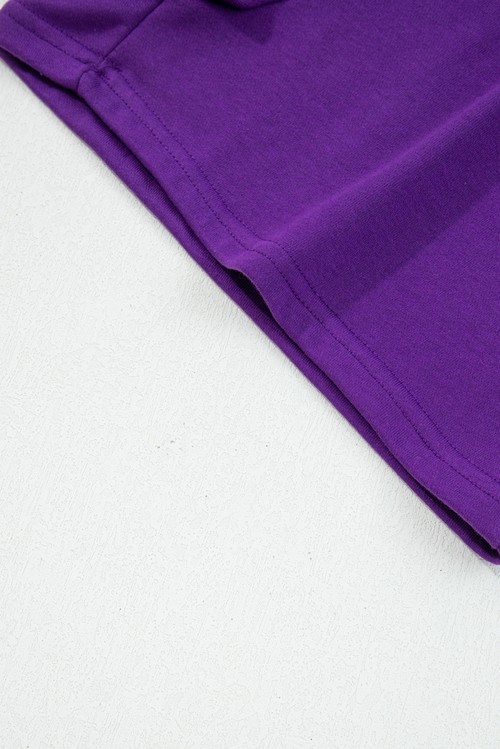 Tillandsia Purple Varsity Stripe Detail Drop Shoulder Pullover Mini Skirt