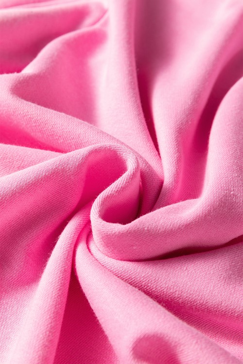 Sachet Pink Girly Bow Embroidered Detail Puff Sleeve Pullover 2pcs
