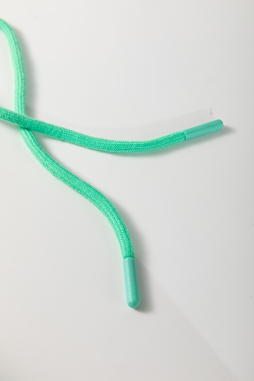 Bright Green Solid Corded Knit Short Sleeve T Shirt and