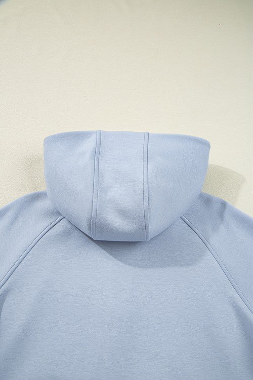 Beau Blue Half Zip Thumbhole Sleeve Hoodie Active Pants 2pcs