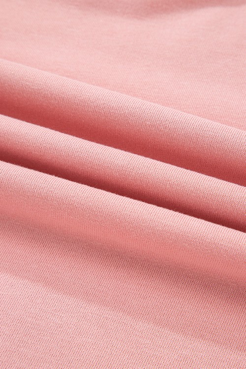 Light Pink 2pcs Color Block Pullover Loose Pant Set