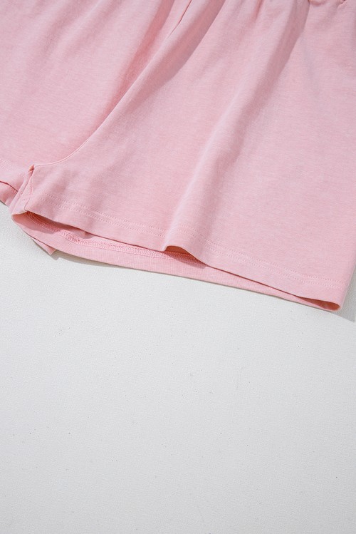 Light Pink 2 Pieces Mineral Wash Cotton Tank Top Lined