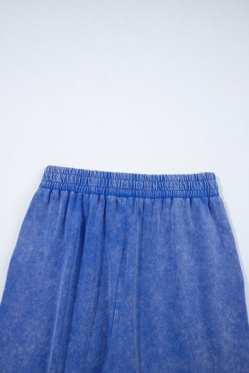 Ashleigh Blue Acid Wash Star Patched Rolled Trim Pants Set