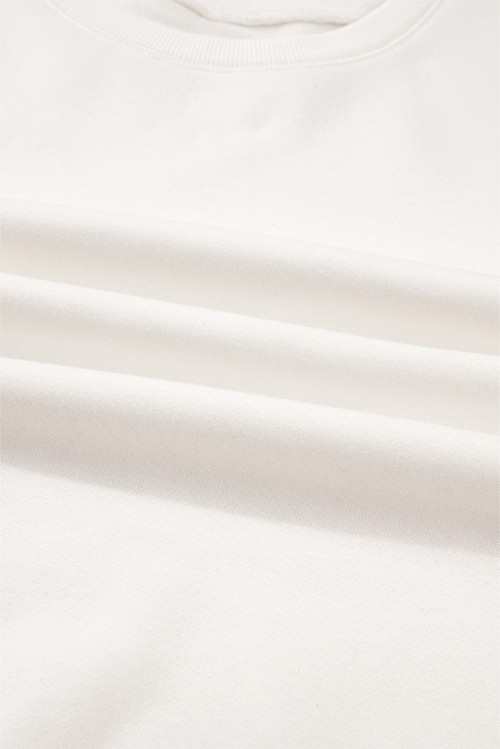 White Color Block Patchwork Drop Shoulder Pullover Casual Shorts 2pcs