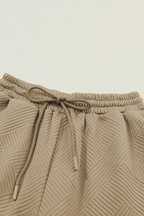 Pale Khaki Ultra Loose Textured 2pcs Slouchy Outfit