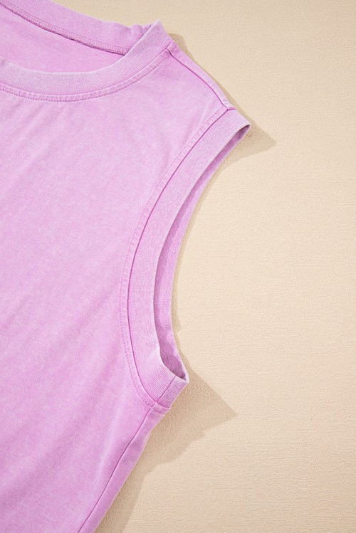 Phalaenopsis 2 Pieces Mineral Wash Cotton Tank Top Lined Split