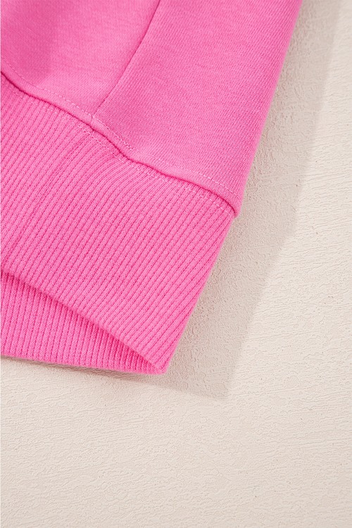 Sachet Pink Solid Color Collared Pullover and Central Seam Pants