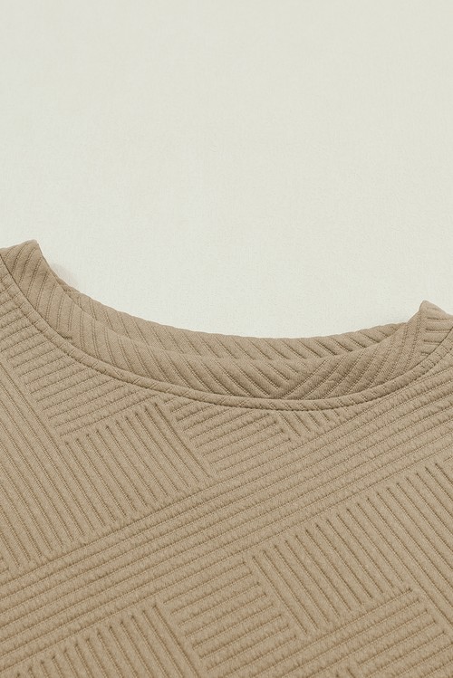Pale Khaki Ultra Loose Textured 2pcs Slouchy Outfit