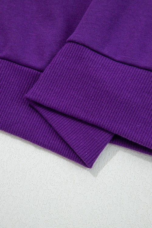 Tillandsia Purple Varsity Stripe Detail Drop Shoulder Pullover Mini Skirt