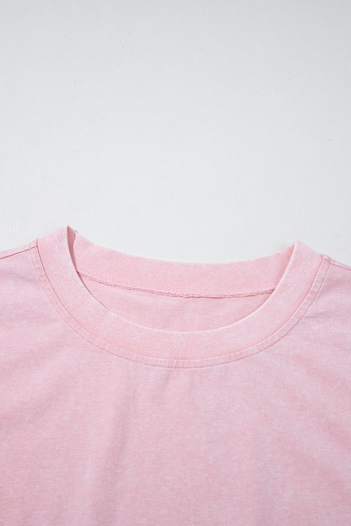Light Pink 2 Pieces Mineral Wash Cotton Tank Top Lined