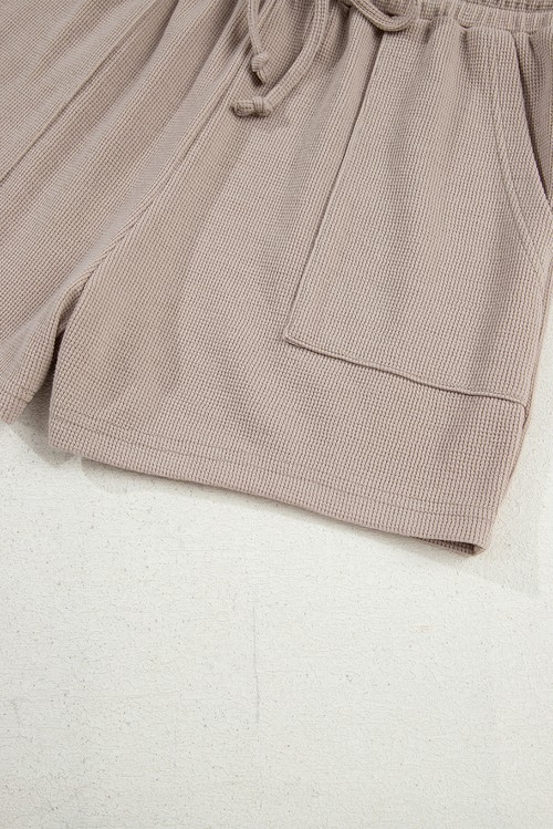 Jet Stream Textured Colorblock Patchwork Tee and Shorts Set