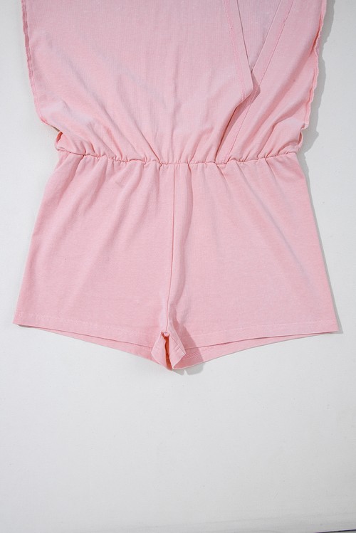 Light Pink 2 Pieces Mineral Wash Cotton Tank Top Lined