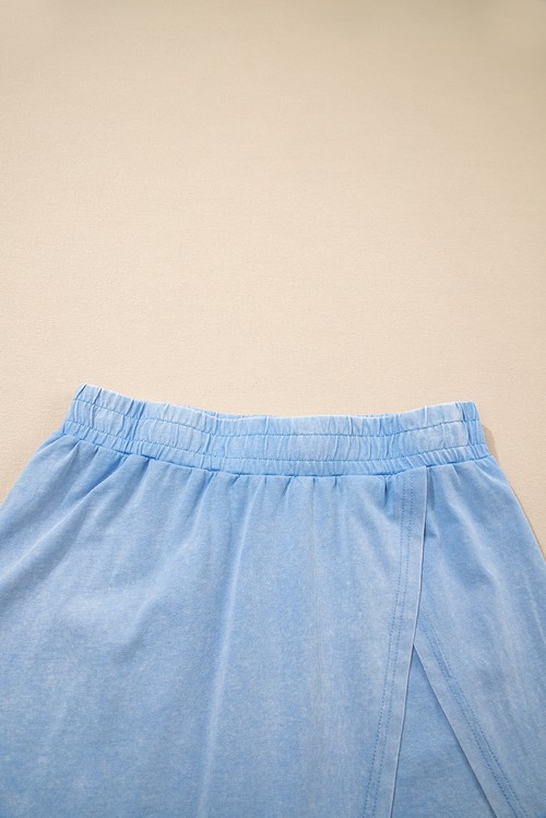Myosotis 2 Pieces Mineral Wash Cotton Tank Top Lined Split