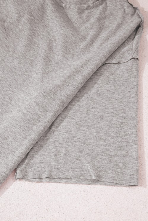 Gray Solid Color Loose Tee 2 Piece Shorts Set