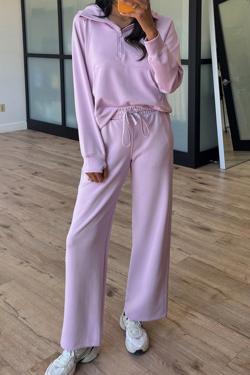 Orchid Bouquet Half Zip Thumbhole Sleeve Hoodie Active Pants 2pcs