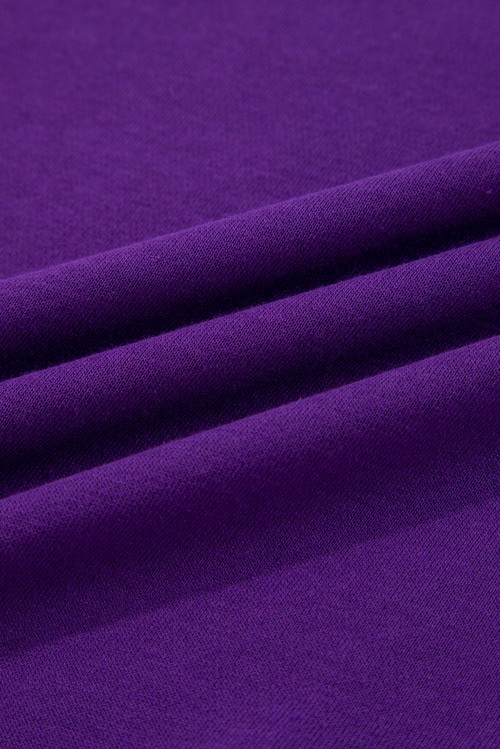 Tillandsia Purple Varsity Stripe Detail Drop Shoulder Pullover Mini Skirt