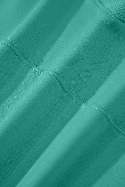 Sea Green Solid Loose V Neck Half Sleeve Tee and