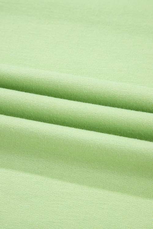 Meadow Mist Green Solid Loose V Neck Half Sleeve Tee
