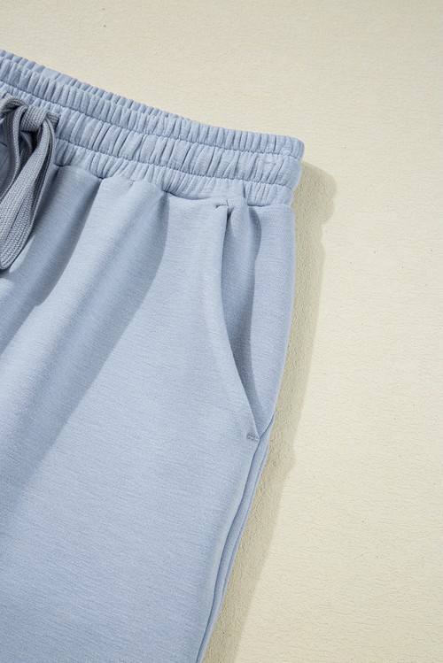 Beau Blue Half Zip Thumbhole Sleeve Hoodie Active Pants 2pcs
