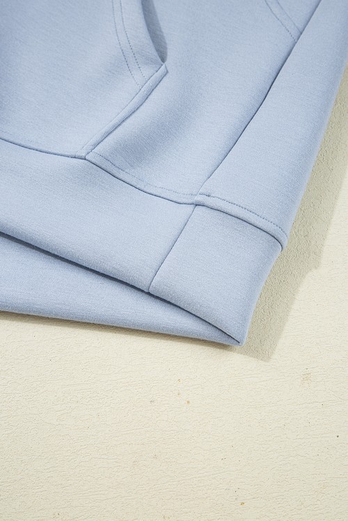 Beau Blue Half Zip Thumbhole Sleeve Hoodie Active Pants 2pcs