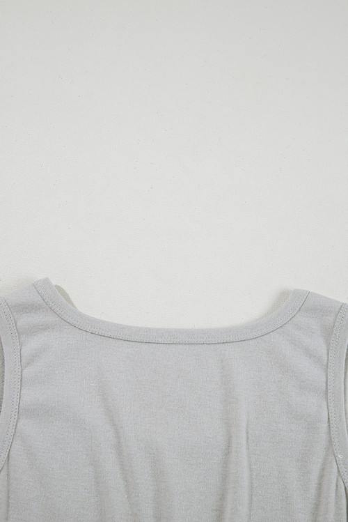 Gray 3 Pcs Crop Tank Top Shorts with Cardigan Lounge