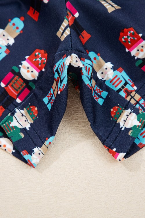Pink Mama Claus Plaid Letter Tee Nutcracker Shorts 2pcs Lounge