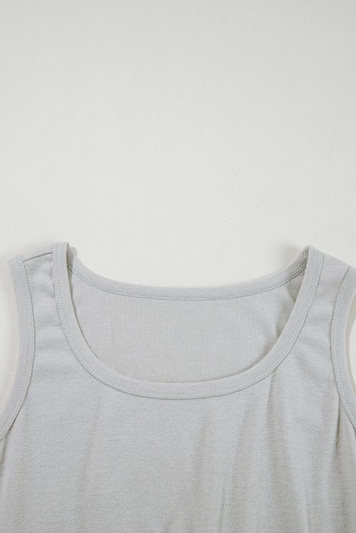 Gray 3 Pcs Crop Tank Top Shorts with Cardigan Lounge