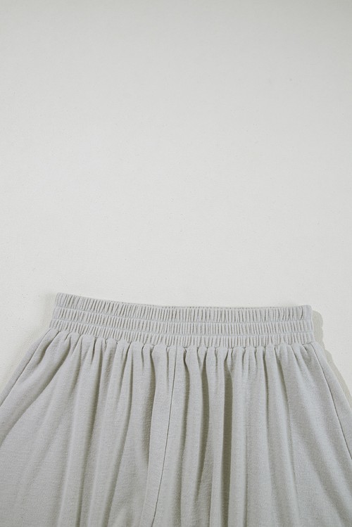 Gray 3 Pcs Crop Tank Top Shorts with Cardigan Lounge
