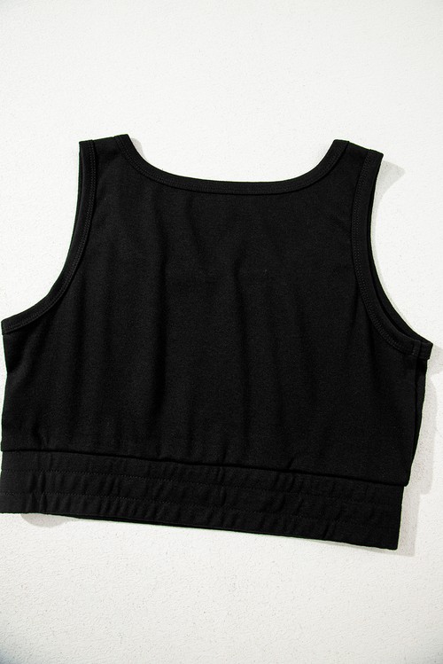 Black 3 Pcs Crop Tank Top Shorts with Cardigan Lounge