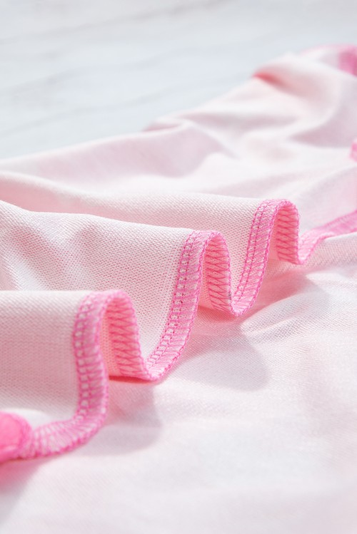 Pink Valentine Heart Print Long Sleeve Tee and Shorts Lounge
