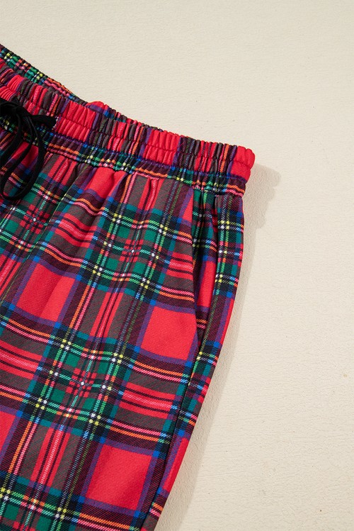 Red Plaid Mama Graphic Christmas Holiday Crewneck Pullover and Pants