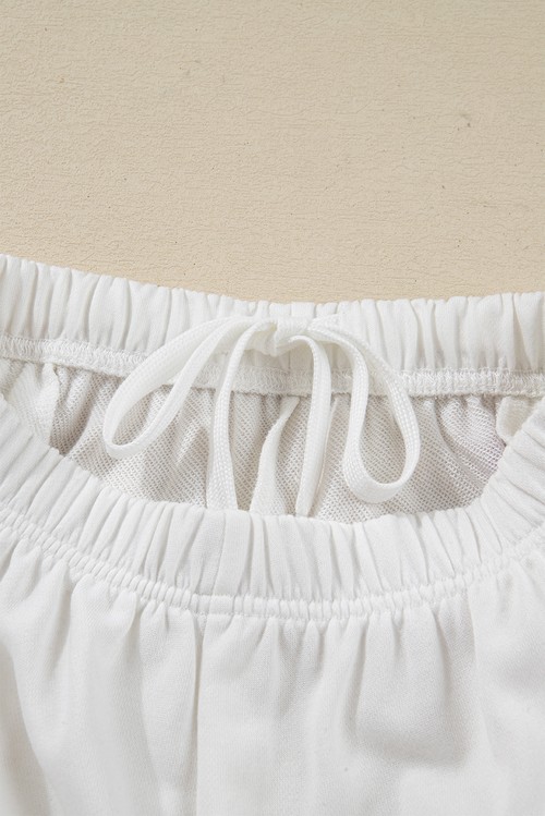 White Stripe Multi Christmas Tree Long Sleeve Top and Shorts
