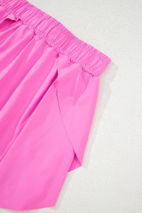 Bonbon Drawstring Elastic Waistband Lined Tennis Skorts