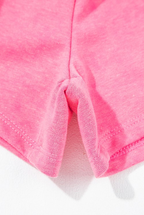 Bonbon Mineral Wash Drawstring Elastic Waistband Hollow Out Back Short