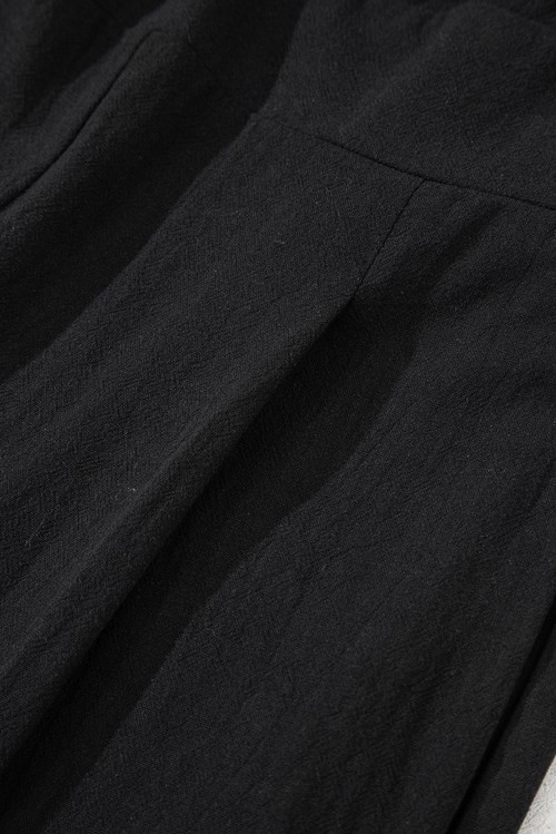 Black Front Cut Out Smocked Back Sleeveless Wide Leg Jumpsuit
