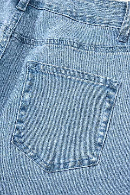 Myosotis Acid Washed High Rise Cropped Wide Leg Jeans