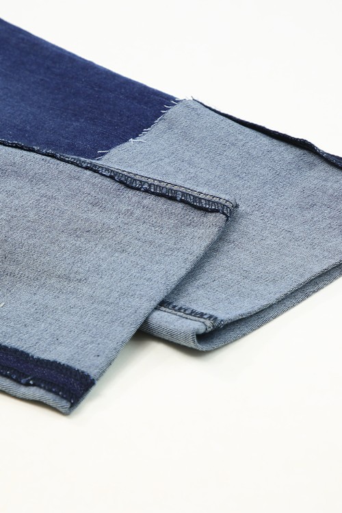 Blue 2 High Waist Distressed Straight Leg Jeans