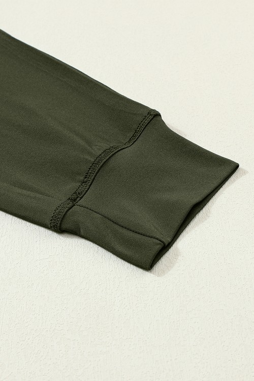 Moss Green Drawstring Elastic Waistband Pocketed Joggers