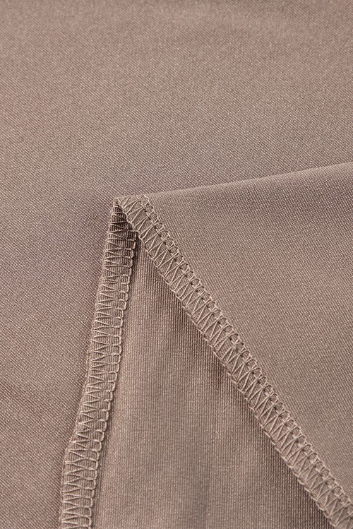Dark Brown Drawstring Elastic Waistband Pocketed Joggers